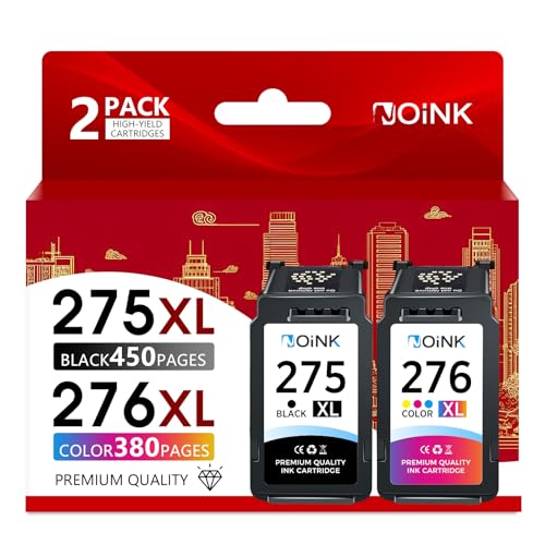 Image of NOINK 275XL 276XL Ink Cartridges Combo Pack High Yield Replacement for Canon PG-275 XL CL-276 XL - Compatible with Pixma TR4720 TR4722 TR4723 TR4700 TS3522, 2 Pack, 1 Black 1 Tri-Color