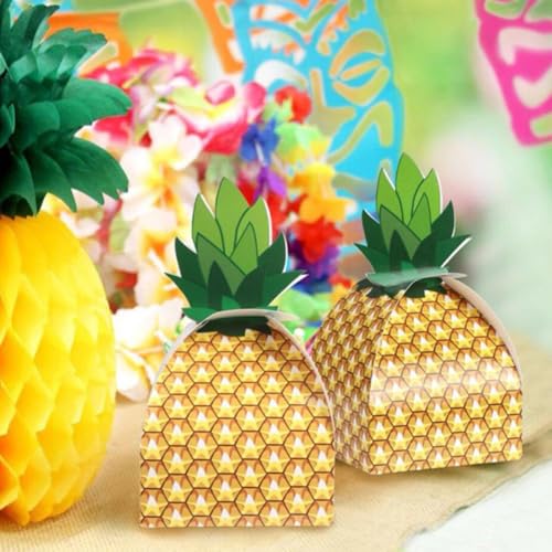 Boîte à bonbons ananas kraft CHICAMPERA facile à assembler pour comptoir - 4
