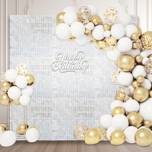 Set 12 paneles brillantes para fondo de pared blanco 3x4ft miniatura 1