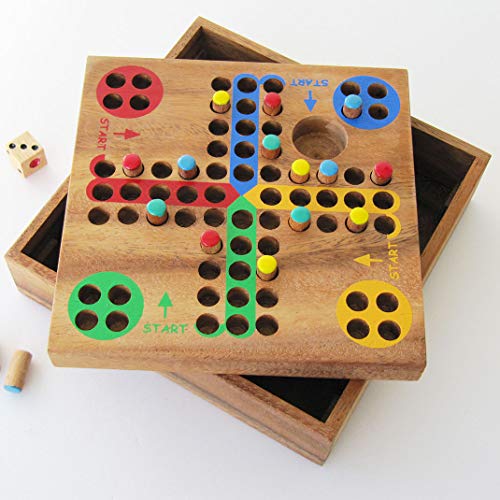 JEU DU DADA à partir de 5 ans, jeu de société familial de parcours en bois massif avec dé aux normes CE. Marque française le Délirantu00ae jeu de voyage rangement facile plateau refermable, petits chevaux