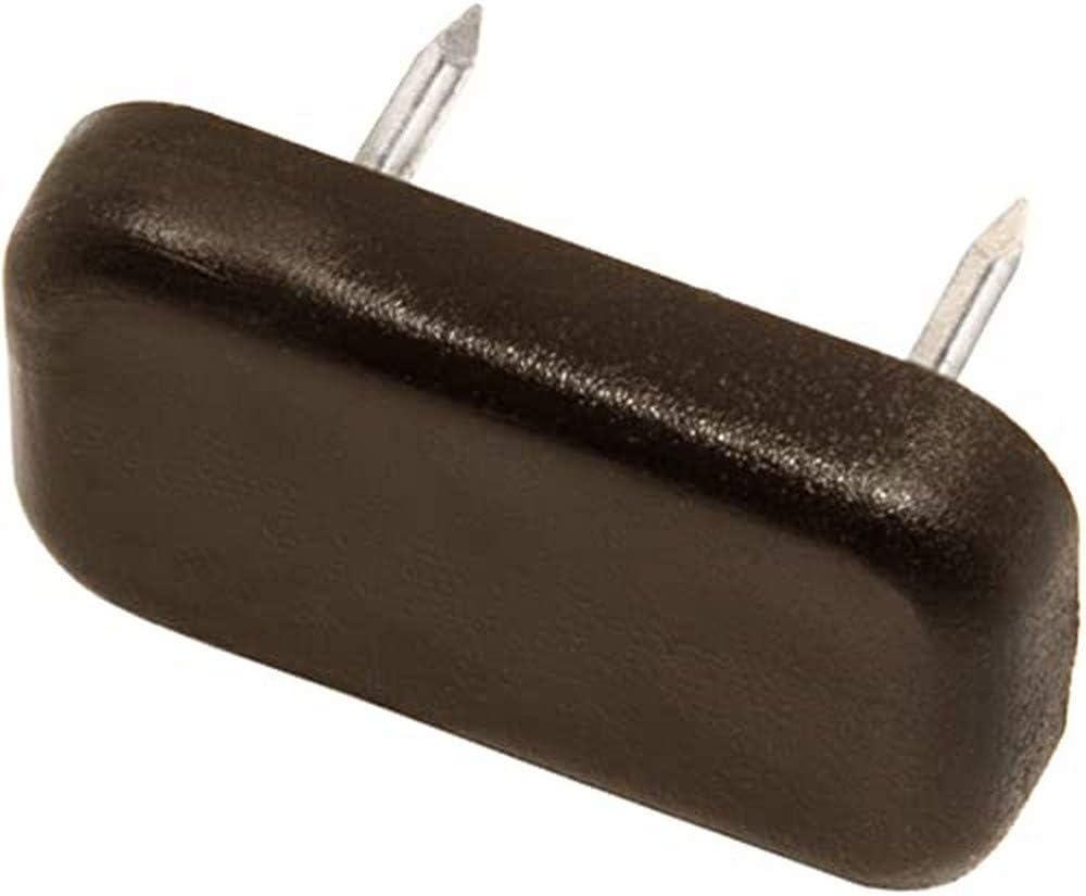 Adsamm® / 32 x Glides in plastic with nail | 0,71'' x 1,18'' (18x30 mm) | brown | angular | Premium quality furniture sliders with nail by Adsamm®