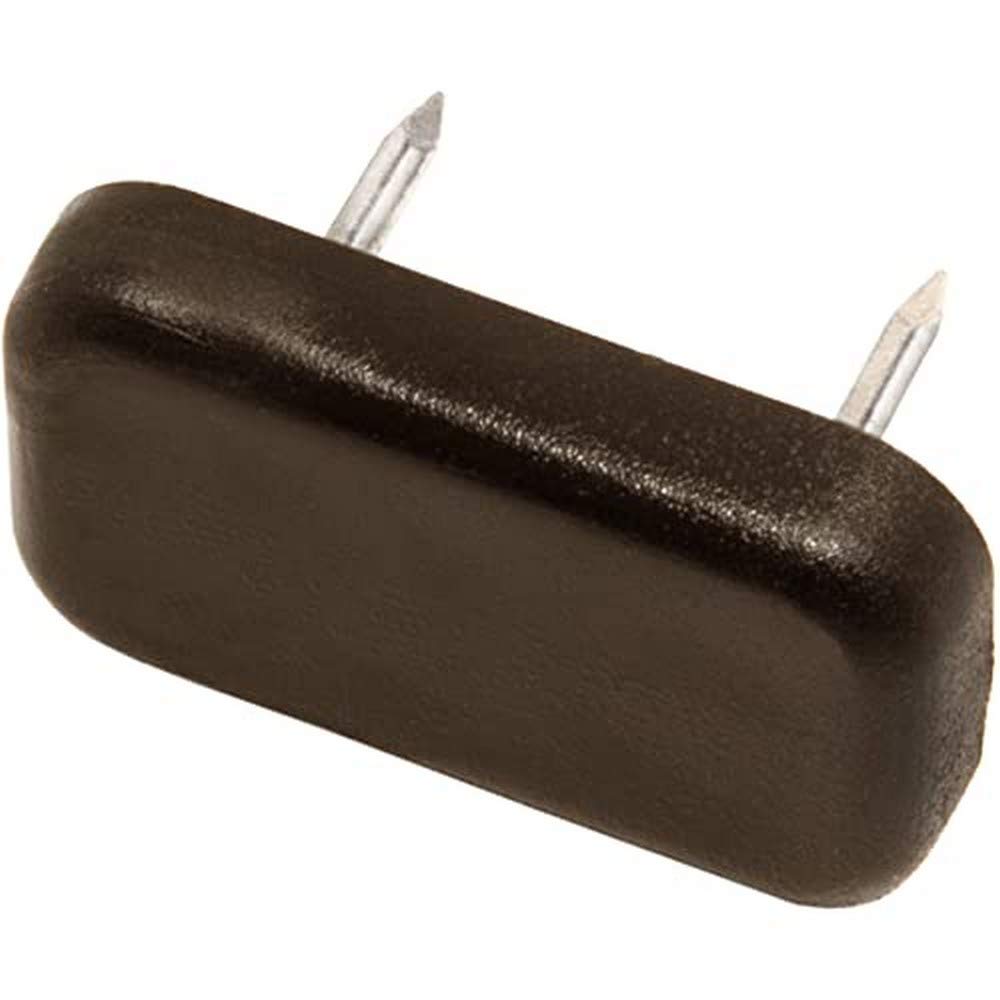 Adsamm® / 32 x Glides in plastic with nail | 0,71'' x 1,18'' (18x30 mm) | brown | angular | Premium quality furniture sliders with nail by Adsamm®