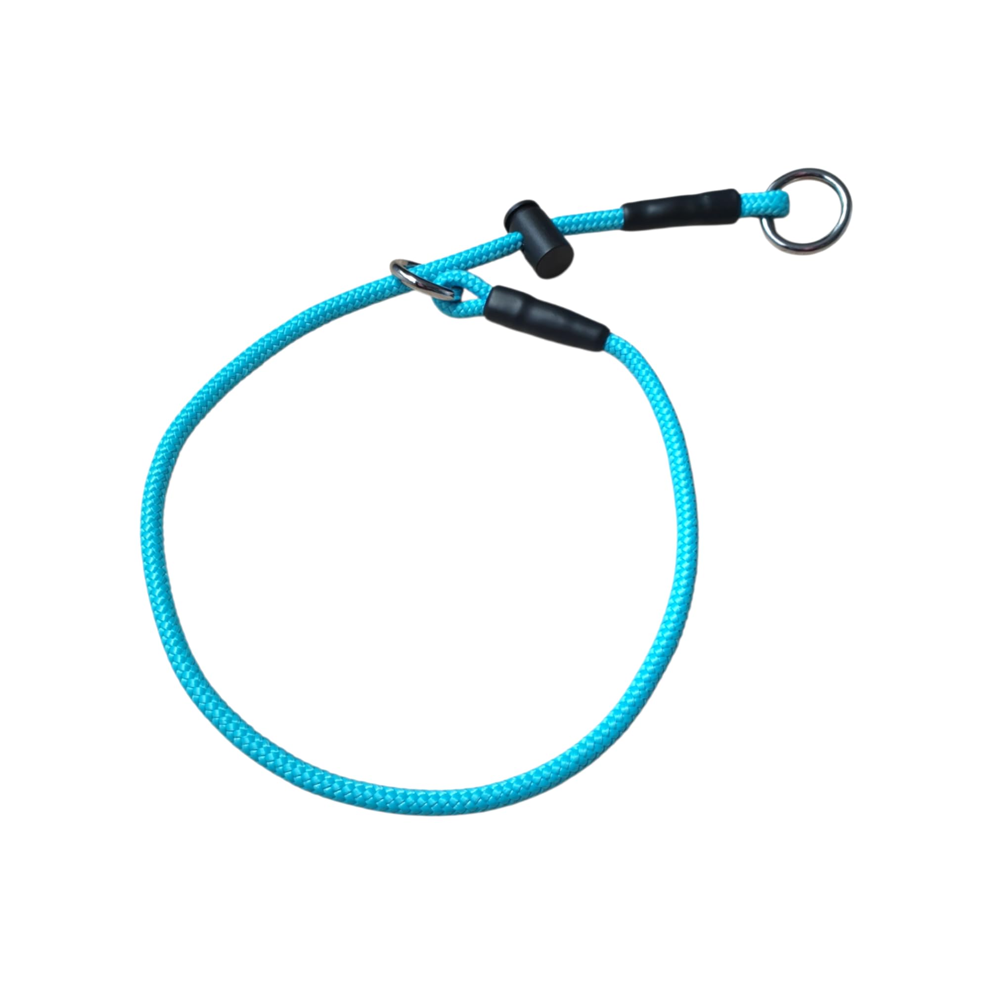 p.e.s. Slip dog collar/Signature PRO Training collar/Choke collar/Dominant dog collar/Grot/6mm PPM thin sturdy & strong rope with a snug adjustable stopper/Handmade in the UK (Turqouise, Small)