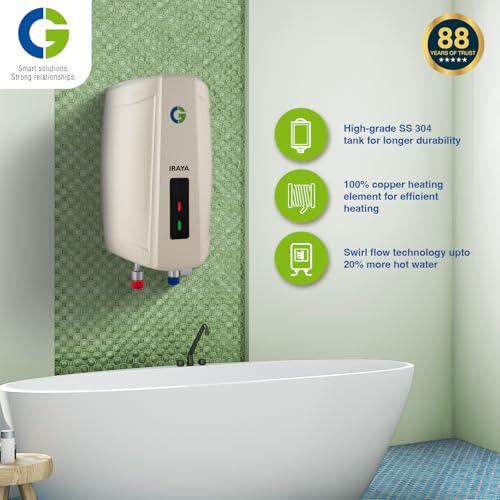 Image of CG-IWHIRAYA03LX Iraya 5.9L | Instant Water Heater (Geyser) | SS 304 Grade Tank | Power-Packed Fast Heating | Rust-Proof Body | 100% Copper Element | 2 Yr Product & 5 Yr Tank Warranty