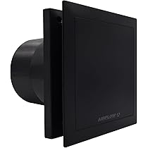 QuietAir QT100 T – Aspiratore da bagno nero, QuietMark, ultra silenzioso, 25 dB, risparmio energetico, avvio automatico e timer regolabile, funzionamento a 2 velocità, IP45, garanzia di 3