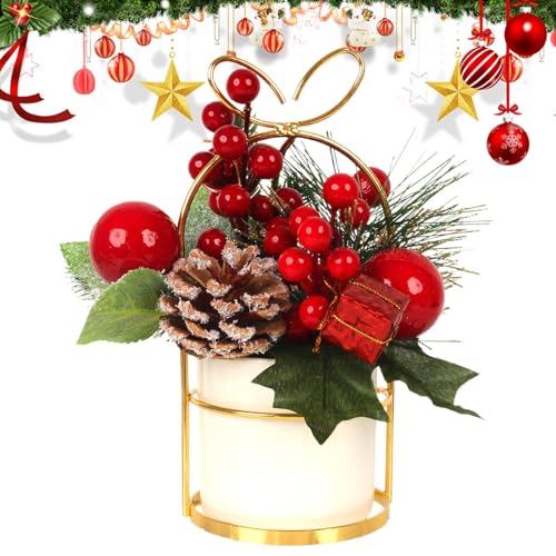 フェイクプランツ 室内用, 松ぼっくり鉢植えセンターピース, 屋外人工観葉植物, 浴室・家庭・クリスマス・オフィス・テーブル・ポーチ・寝室用