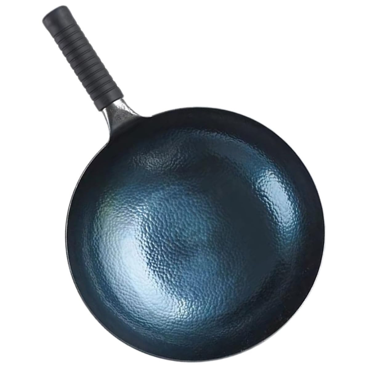Wok en fonte de fer traditionnel HEMOTON avec poignée confortable pour plaques électriques