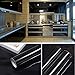 LAGEDOUDING Wasserdicht Selbstklebende   Vinyl Tapete Aufkleber Rolle Für Küchenmöbel Desktop Kühlschrank Wand Home Dekorative, Schwarz, 60x100 cm