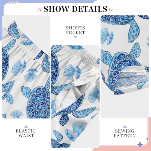 Marine Turtle Shell Pearls Boys Pants for Kids Jogger Pants with Pockets S-XL4