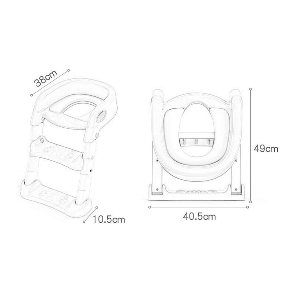 Aseo Escalera Asiento, Antideslizante Baño Asistente Orinal De Entrenamiento Portátil Plegable Ajustable Taburete para Niño Unisex (Color : Rosado)