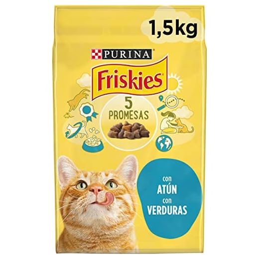 Purina Friskies Pienso para Gato Adulto Atún y Verduras 6x1,5 Kg (Total 9kg)