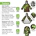 addie & tate Kids Umbrella & Rain Coats for Girls and Boys Set - Toddler Umbrella for Kids and Raincoat for Girls in Fun Jacket Styles for 7-9 (Dino/Camo)