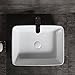AWESON 19 Inch by 15 Inch Rectangular Ceramic Vessel Sink, With Pop-up Drain, Vanity Sink, Above Counter White Countertop Sink, Art Basin Wash Basin for Lavatory Vanity Cabinet (19