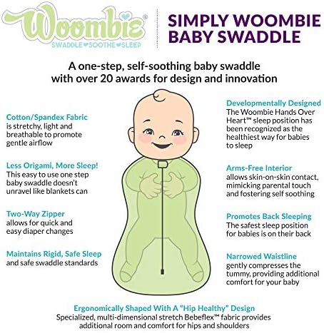 Merely Woombie Child Swaddling Blanket I Soothing, Cotton Child Swaddle I Wearable Child Blanket, Gray Lullaby, 0-3 Months 2 51KPSL3R2RL. AC