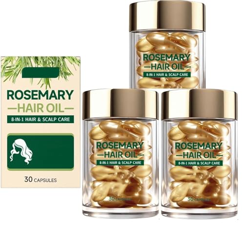 Sérum capillaire au romarin en capsules pour sublimer vos cheveux après la douche, pack de 3