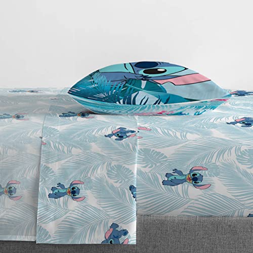Image of Disney Lilo and Stitch Twin Comforter Set 5 Piece Kids Bedding, Pink | Bed in a Bag, Comforter Sheets Sham Pillowcase, Official Brand, Soft Microfiber, Machine Washable, Easy Care, Girls Gift