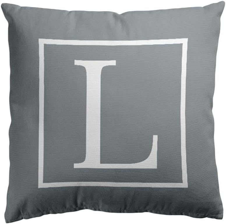 good01 Pillow Case Letter Peach Cashmere, A-Z Letters Throw Pillow Case Cushion Cover Home Sofa Bed Decor L