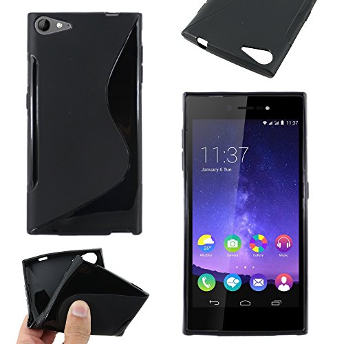 ebestStar - Coque Compatible avec Wiko Highway Star 4G Etui Housse Silicone Gel TPU Souple Motif S-Line, Noir [Appareil: 141 x 71.4 x 6.6mm, 5.0'']