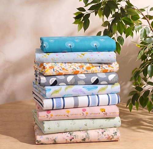 Image of VAS COLLECTIONS Cotton Feel Double Bedsheet Set 108x108 Inches | Pack of 9 Bedsheets with 18 Pillow Covers | Soft Breathable Printed Bedding for Hotels, Hostels, PG, Home, Wedding & Diwali Gift Set