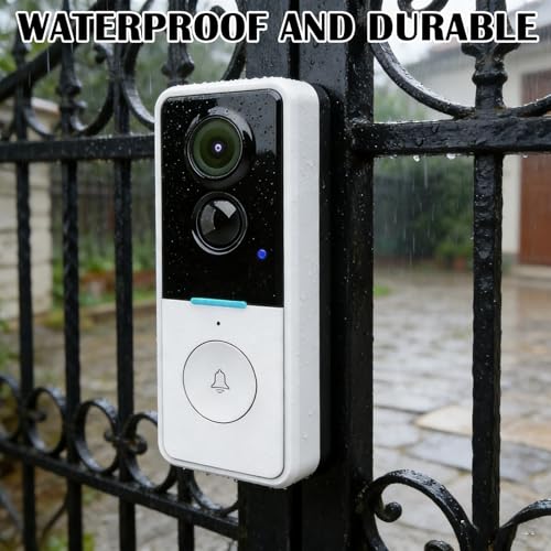GBKDQQ Timbre de vídeo con cámara inalámbrico, resistente al agua, visión nocturna, sin costos de suscripción, compatible con Tuya, WiFi de 2,4 GHz, incluye timbre interior, color blanco - imagen 7