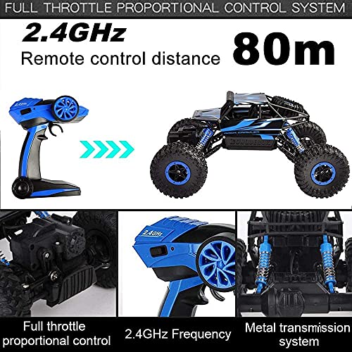 Image of Remote Control Car 2.4Ghz RC Cars 4WD RC Rock Crawler Electric Radio Control Cars Off Road RC Monster Trucks Toys for Kids Boys (Blue)