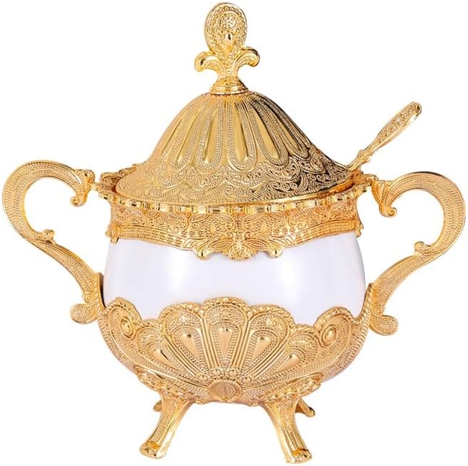 Ceramic Seasoning Jar Storage Box Golden Color