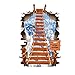 Produktbild WESEEDOO Wandtattoo Gebrochene Wand 3D Wandaufkleber Abnehmbare 3D Abnehmbare Sticker Abnehmbarer Wandaufkleber Wanddeko 3D Himmelsleiter