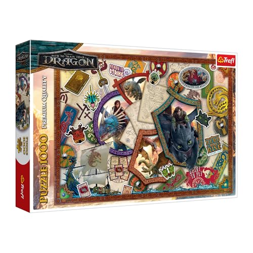 Trefl - How to Train Your Dragon, Heroes - Puzzle 1000 pieces - Puzzle with cartoon characters, for adults and children over 14 years