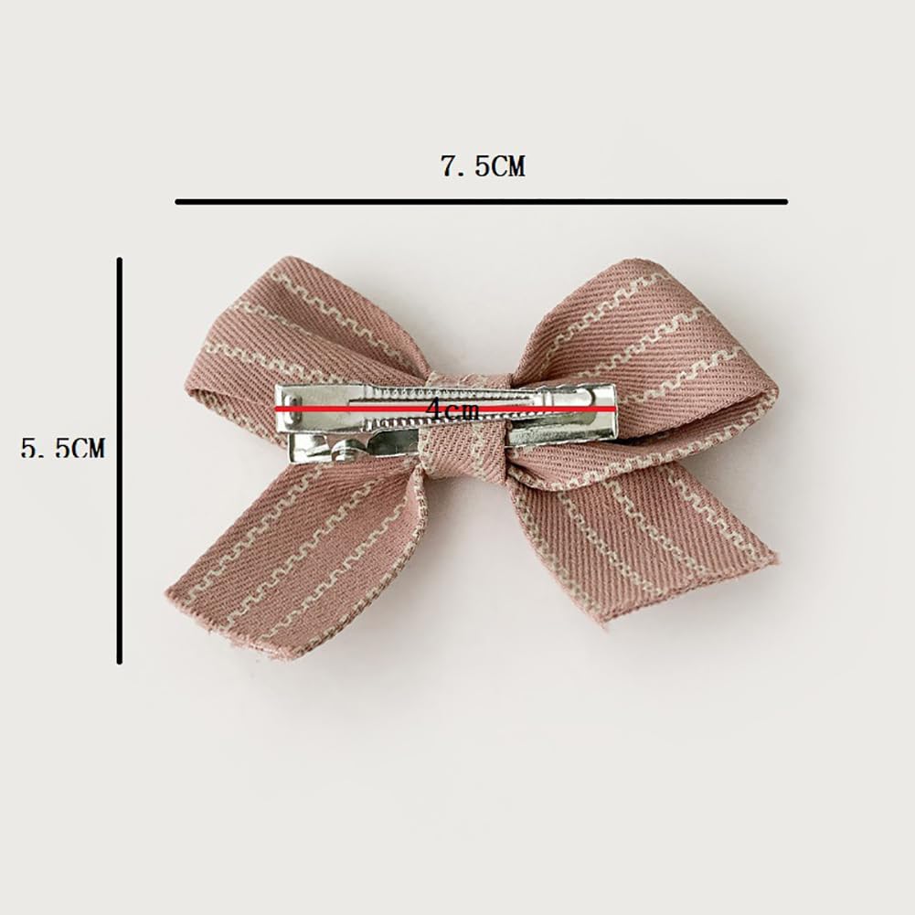 8 Pcs Cloth Bow Hair Clips Baby Girl Hair Bows Small Bowknot Hair Barrettes Hairgrips Kids Alligator Hair Clips Neutral Toddler Hair Accessories A - Image 3