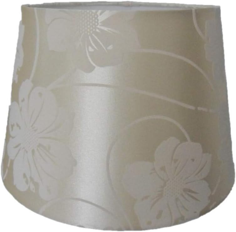 Beautiful 10" Flower Flock Fabric Shade in Cream Colour for Table Lamp Or Ceiling
