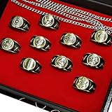 Rahungry Vintage Akatsuki Ring Set, Japanese Anime Ring Kit Cosplay Finger Rings Anime Costume Accessories Japanese Fancy Pendant Cartoon Decorative Toys for Cosplay Fans (10 Pcs)