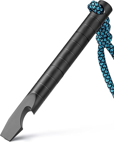 Miniatura 8 de TISUR Barra de palanca para llavero, mini herramienta EDC de titanio con abrebotellas, llavero pequeño de bolsillo para llevar todos los días negro,