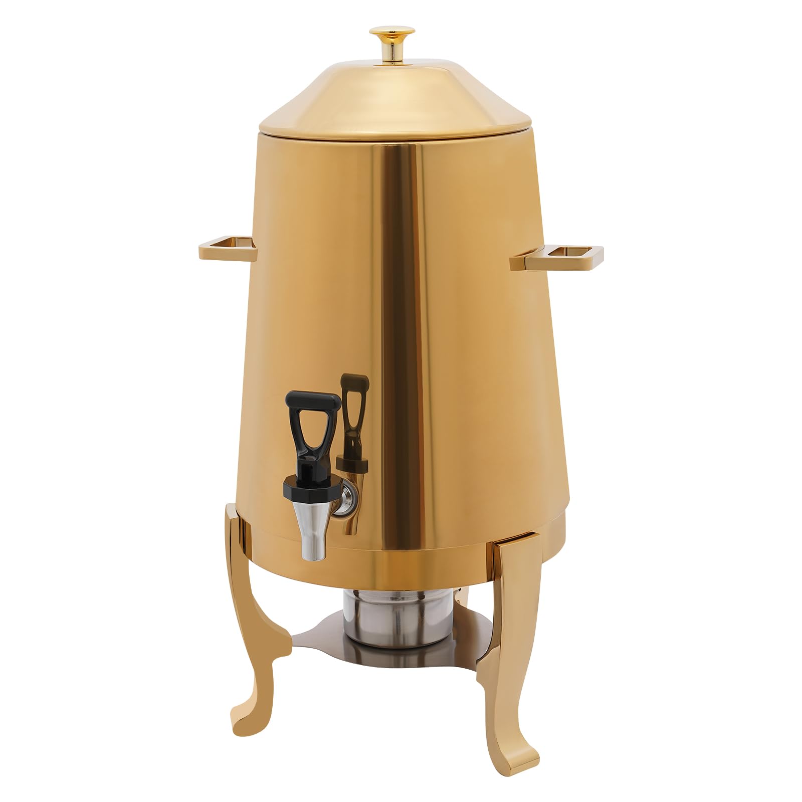 Florchest 3.4gal Beverage Dispenser for Coffee Tea Hot Water, Hot Drink Dispenser with Stand, Electric Heating Drinks Dispenser for Milk Coffee Various Cold,Hot Drinks,Temperature Adjustable (Gold)
