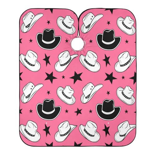 BOESI Graffiti Cowboy Hat and Star Barber Shawl, Waterproof Haircut Shawl, Haircut Salon Apron, Shaving Bib, 55 x 65 inches