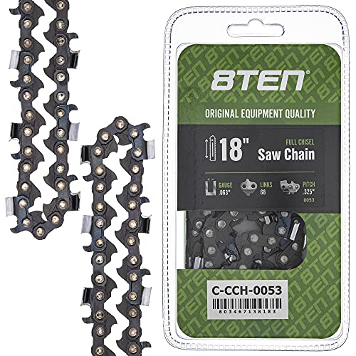 8TEN Full Chisel Chainsaw Chain 18 Inch .063 .325 68DL for