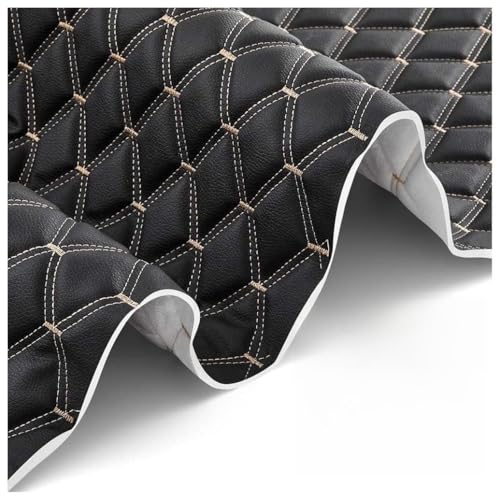 Polipiel Para Tapizar, Tela De Cuero Acolchado Manualidades, Cojines O Forrar Objetos. Venta De Polipiel Por Metros Para La Decoración Interior Del Asiento. Ancho 160cm(Black 2,1.6X5m)