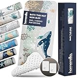 Bathtub Mat Non Slip Anti Mold for Kids 40x16 - homerella® Bath Mat for Tub, BPA Free, Incl. 2 Hooks, Washable Shower Mat Non Slip Anti Mold, Shower Mats for Inside Shower, EU Certified
