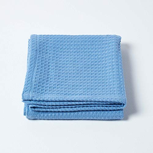 Homescapes Babydecke aus 100% Bio-Baumwolle, blau, Piqué-Waffeldecke, 90 x 110 cm, Erstlingsdecke, Tagesdecke – Ansicht 3