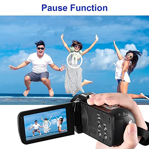 Caméscope numérique portable 2.7K avec zoom 16X et pack LED vlogging - 7