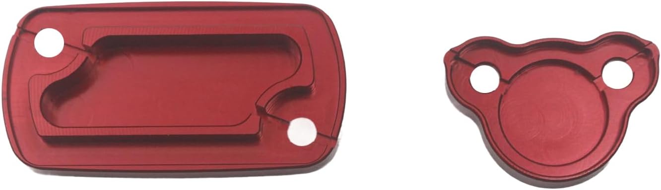 CNC Aluminum Front and Rear Brake Fluid Reservoir Caps Cover For CR125R CR250R CRF150R CRF250R CRF250X CRF250RX CRF250F CRF450R CRF450RX CRF450X CRF450L CRF450RL (Red)