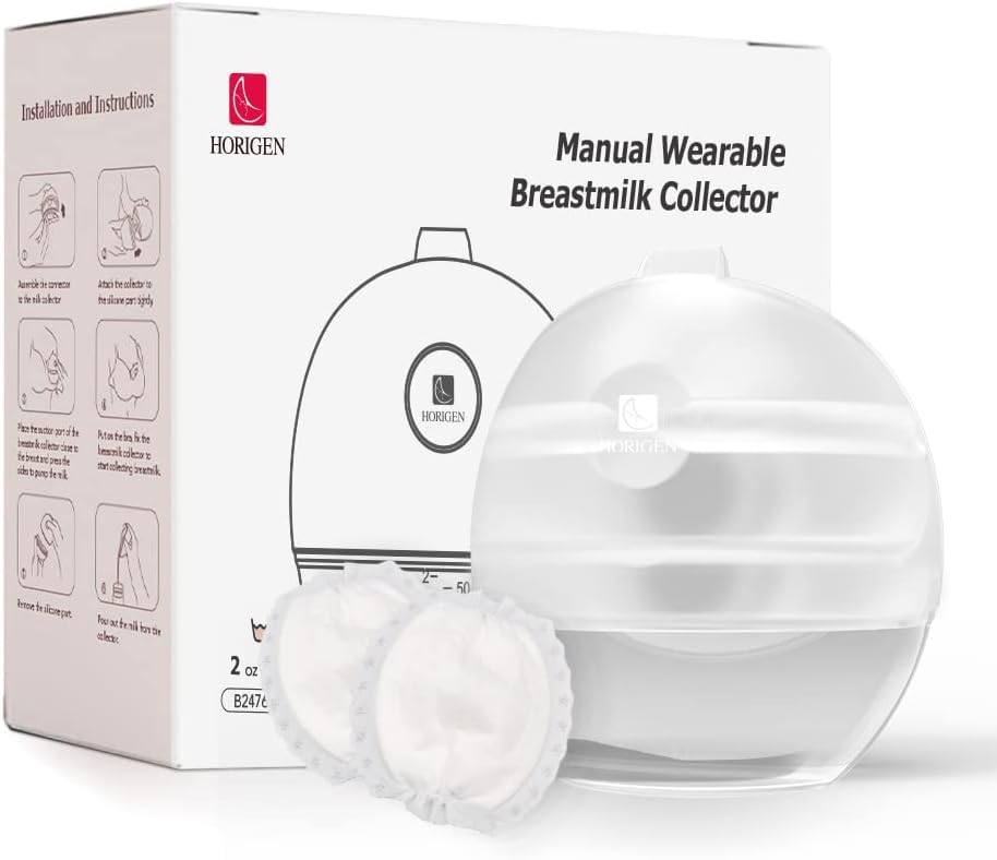 Extractor Manual de Leche con 10 Pads de Lactancia de Silicona miniatura 1