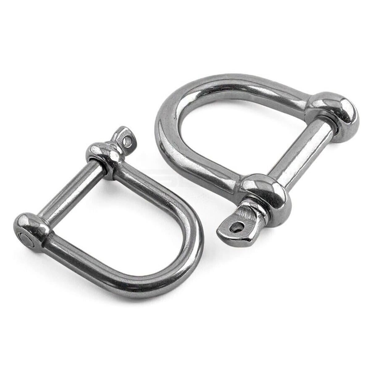 ADL Components M6 A4 316 Stainless Steel Wide D Shackle with Screw Pin Rigging Lock (Pack of 8)
