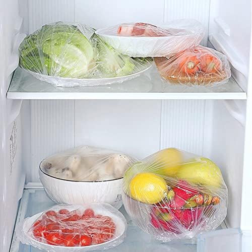 Reusable Fresh Keeping Bags Cling Film Bag -100 Pcs Elastic Lids Food Storage Covers,Universal Elastic Stretch Bowl Cups Lids Food Covers Kitchen Supplies for Fruit/Vegetable/Meat/Food Preservation