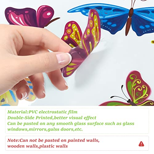 148 Pieces Spring Window Clings Flower Butterfly Window Stickers Decor Window Stickers Anti-Collision Static Summer Window Decals For Kids Birthday Party Decorations Supplies (Colorful-148 Psc) #TOP4
