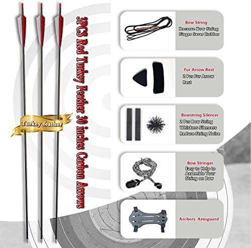 Lightning Archery Recurve Bow And Arrow Set 62" Archery Hunting Bow Wooden Takedown Recurve For Adults Teens Beginners To Advanced Outdoor Practice & Hunting(55Lb, Right Hand) #TOP2