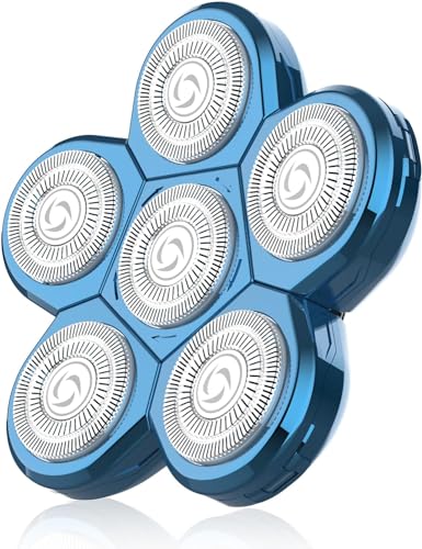 Têtes de rechange 6D contre irritations rasoir électrique homme Kibiy bleu compatible