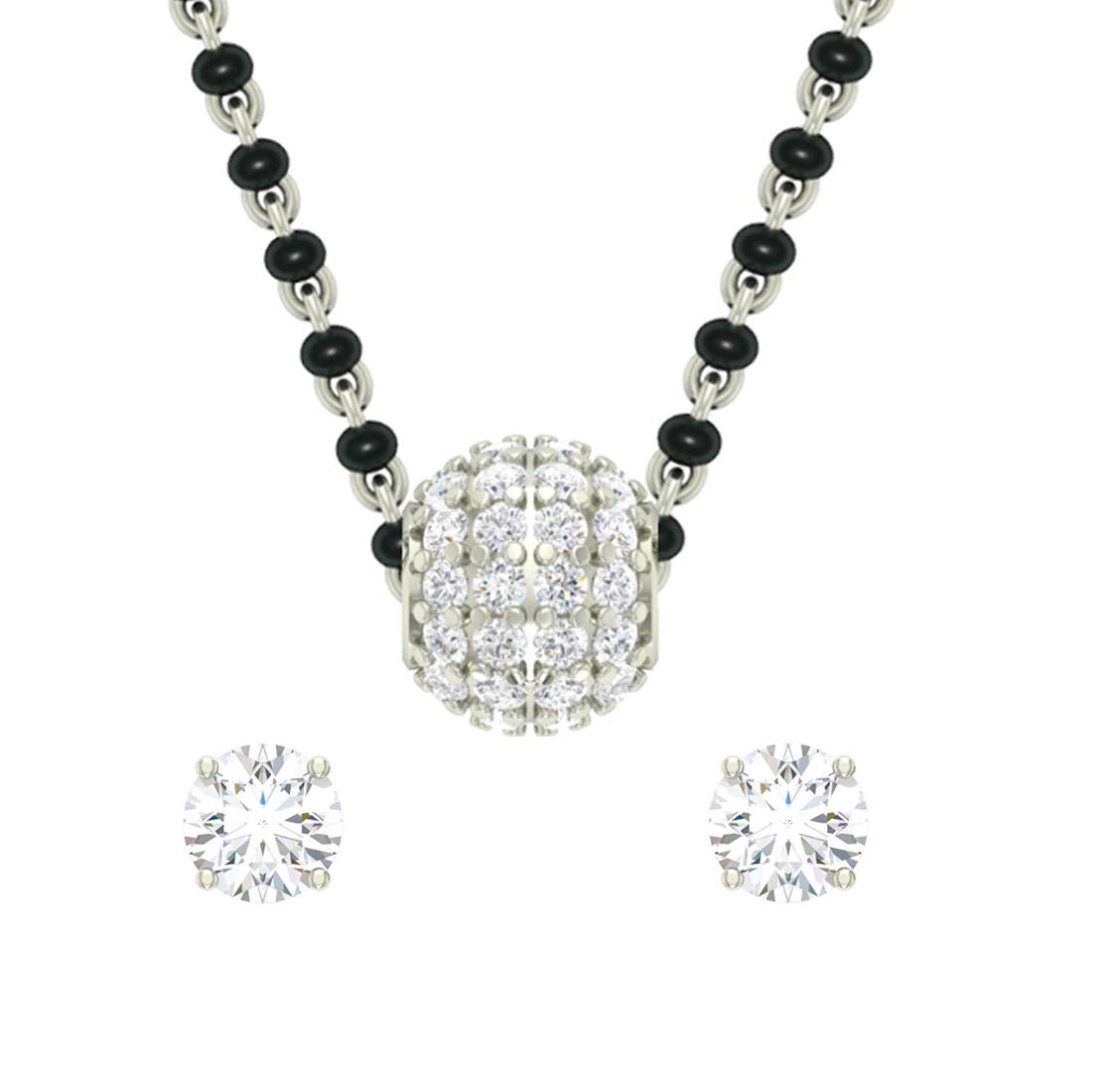 Clara Sterling-silver and Cubic Zirconia Earrings Necklace Set for Women & Girls (White) (B084GBC3L4) Amazon Price History, Amazon Price Tracker