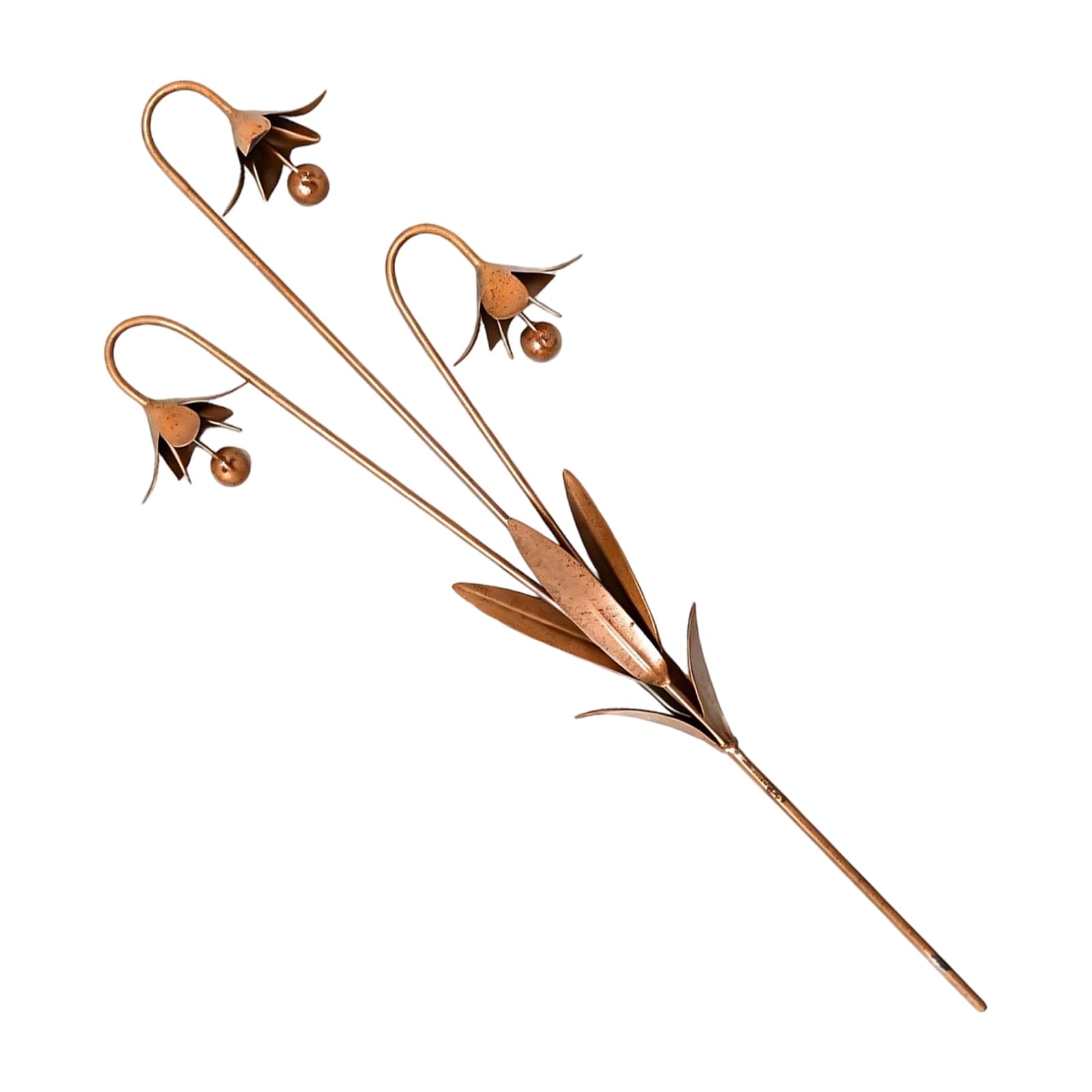 Elnwnnkc Metal Garden Stake Art Iron Ornament Decorative Rusty Tone Metal Bluebell Flower Stake for Yard Outdoor Decoration Garden Deck Bluebell Flower