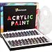 Acrylic Paint Set By Color Technik, Professional Artist Quality, Palette Included, 24 Aluminium Tubes, Best Colors For Painting Canvas, Wood, Clay, Fabric, Nail Art and Ceramic, Rich Pigments, Gift Me