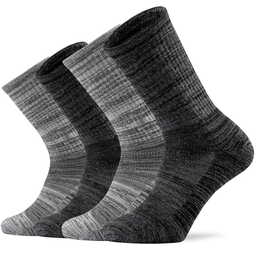 Image of Ortis Merino Wool Socks for Men Outdoor Hiking Casual Soft Cushion Crew | Extra-Fine Wool, Breathable, Comfortable, Lightweight, Moisture Wicking, Size L /XL 3 Pack, Hiker, Mountaineer, Daily Wear